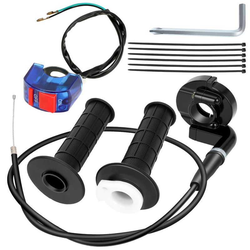 YOXUFA Mini Bike Throttle Cable Assembly for Coleman CT200U CT200U-EX BT200X Baja DB30 Warrior MB200 Predator 212cc Massimo Motovox 196cc 200cc 6.5hp Engine Parts 22mm 7/8 Handle Grip Accessories - Image 1